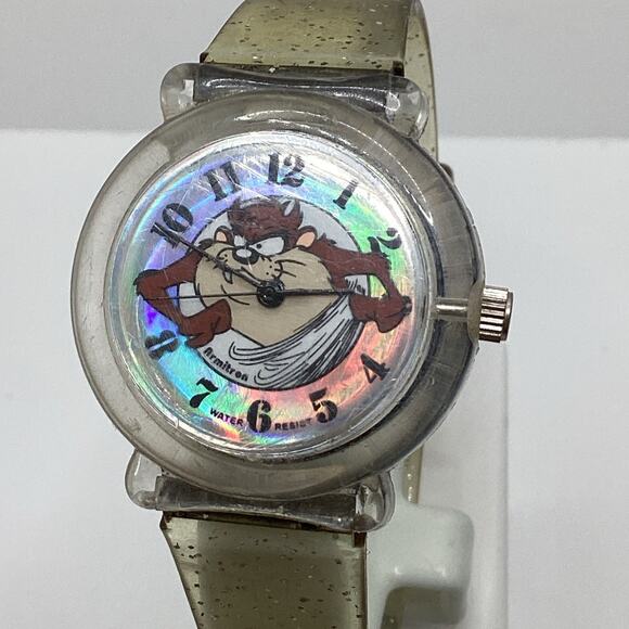 E Gluck Accessories - VINTAGE 1997 WARNER BROTHERS TASMANIAN DEVIL WRIST WATCH Works New Battery